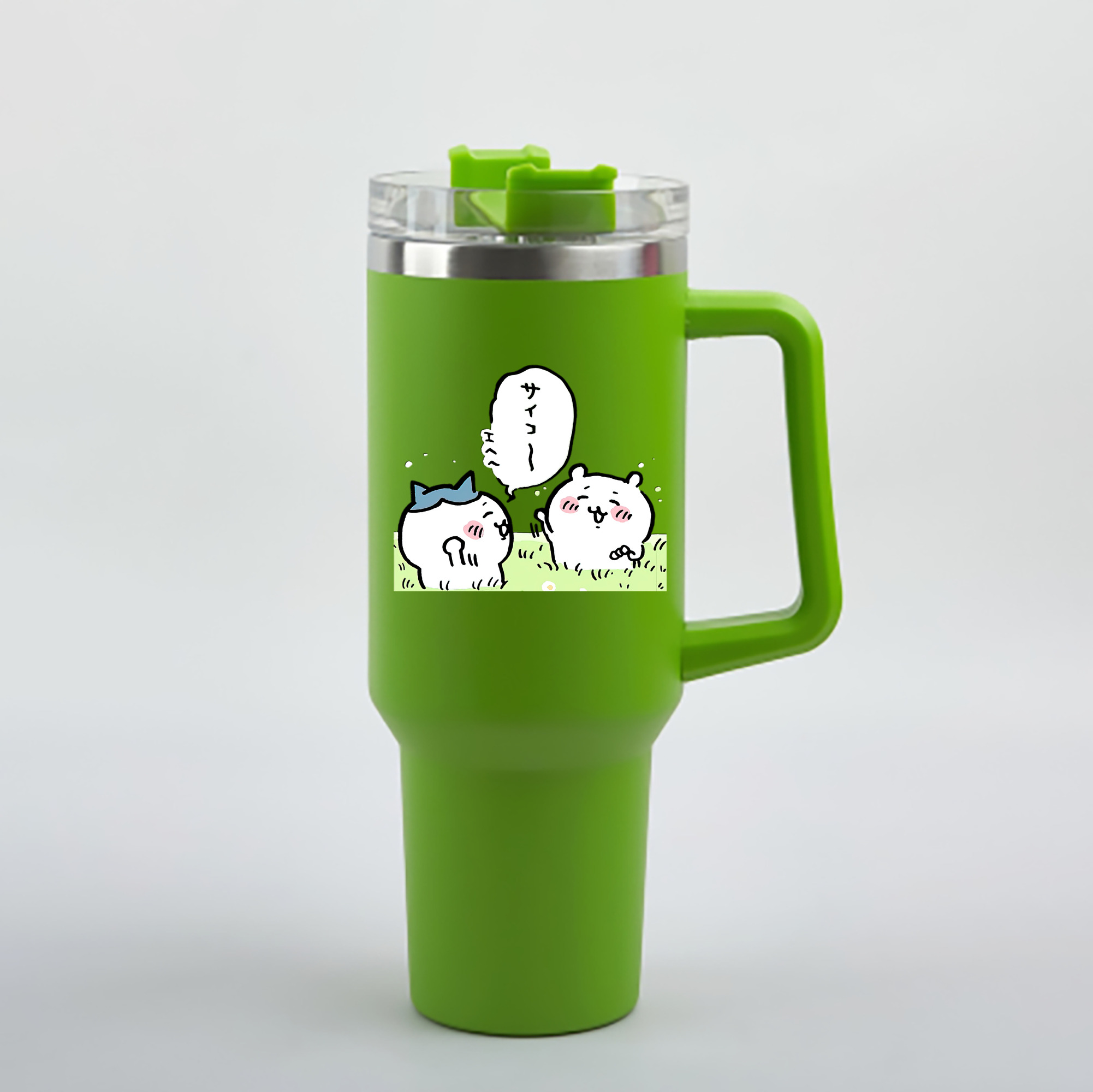 （画像用） ちいかわ ちいかわ Chii-kawa chiikawa 1200mL車用タンブラー - クリスタルステッカー（プラスチックストロー付き）